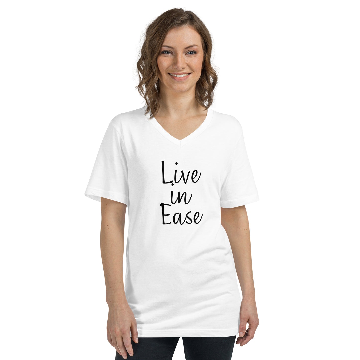 Live in Ease Unisex Short Sleeve V-Neck T-Shirt
