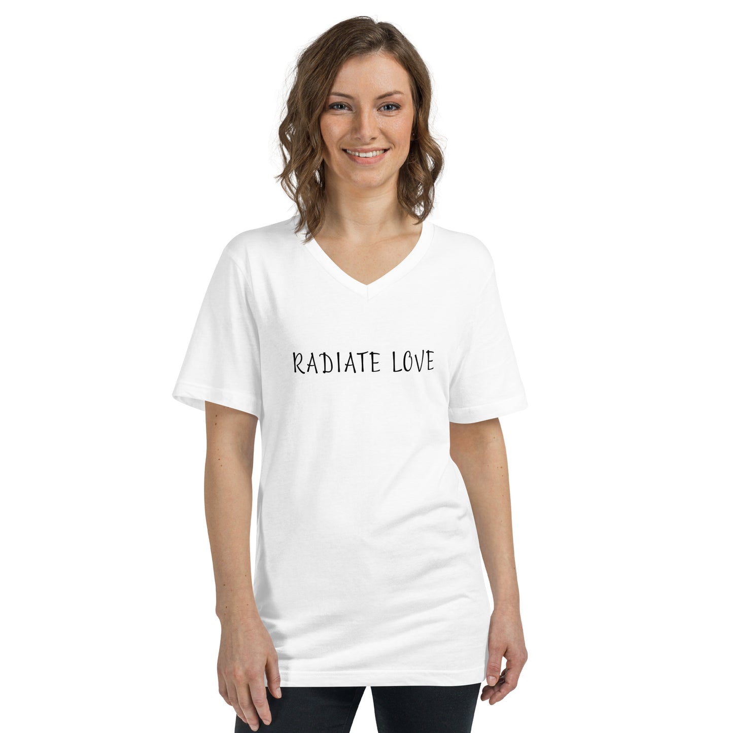 Radiate Love Unisex Short Sleeve V-Neck T-Shirt