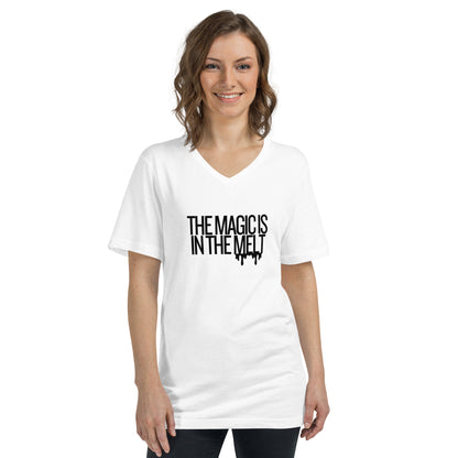 The magic is in the melt Unisex Short Sleeve V-Neck T-Shirt